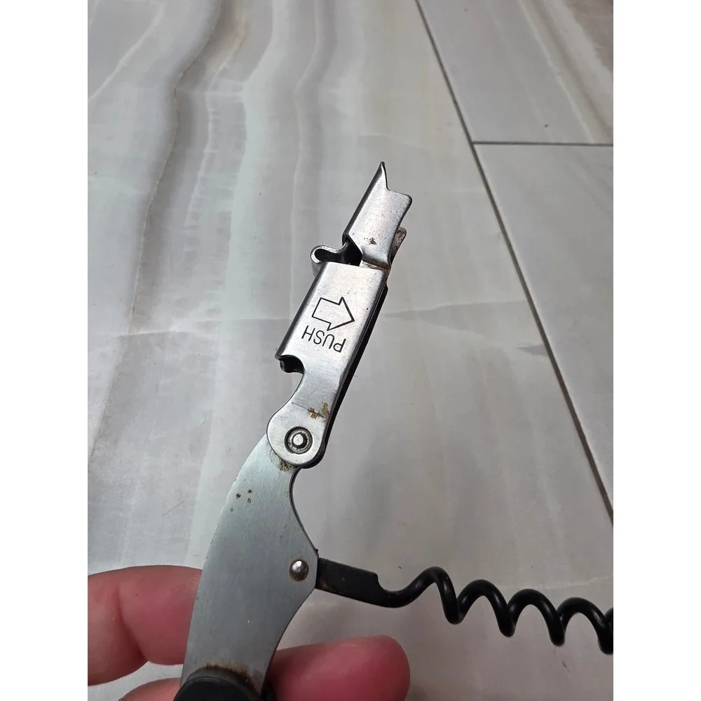 Boisset Collection Waiters Corkscrew Wine Opener Foil‎ Cutter Black Silver A6